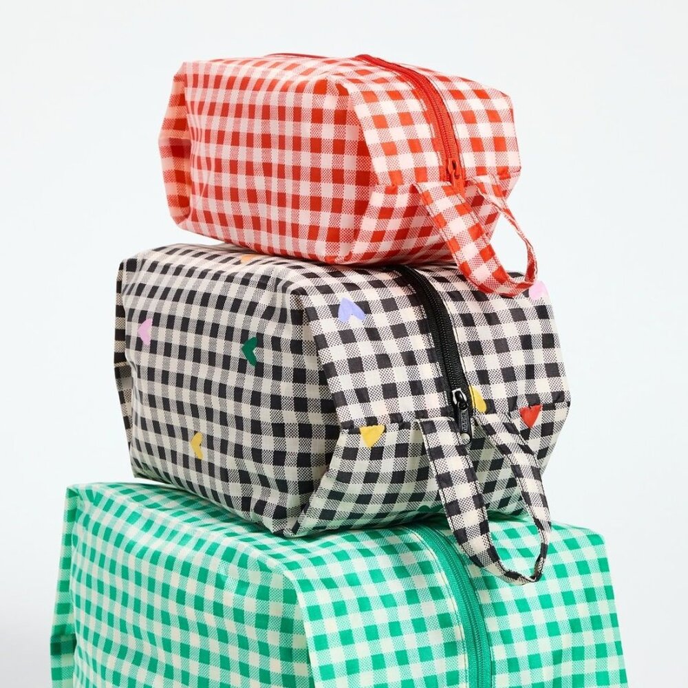 NWT Baggu 3D Zip Set - Gingham (Red Gingham, Gingham Hearts, Green Gingham) - Picture 7 of 7